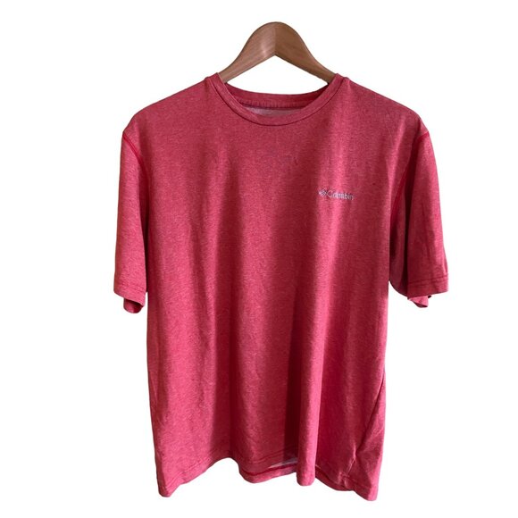Columbia Omni-Wick Red Heather T-Shirt Large Performance Outdoor Activewear - Picture 2 of 7